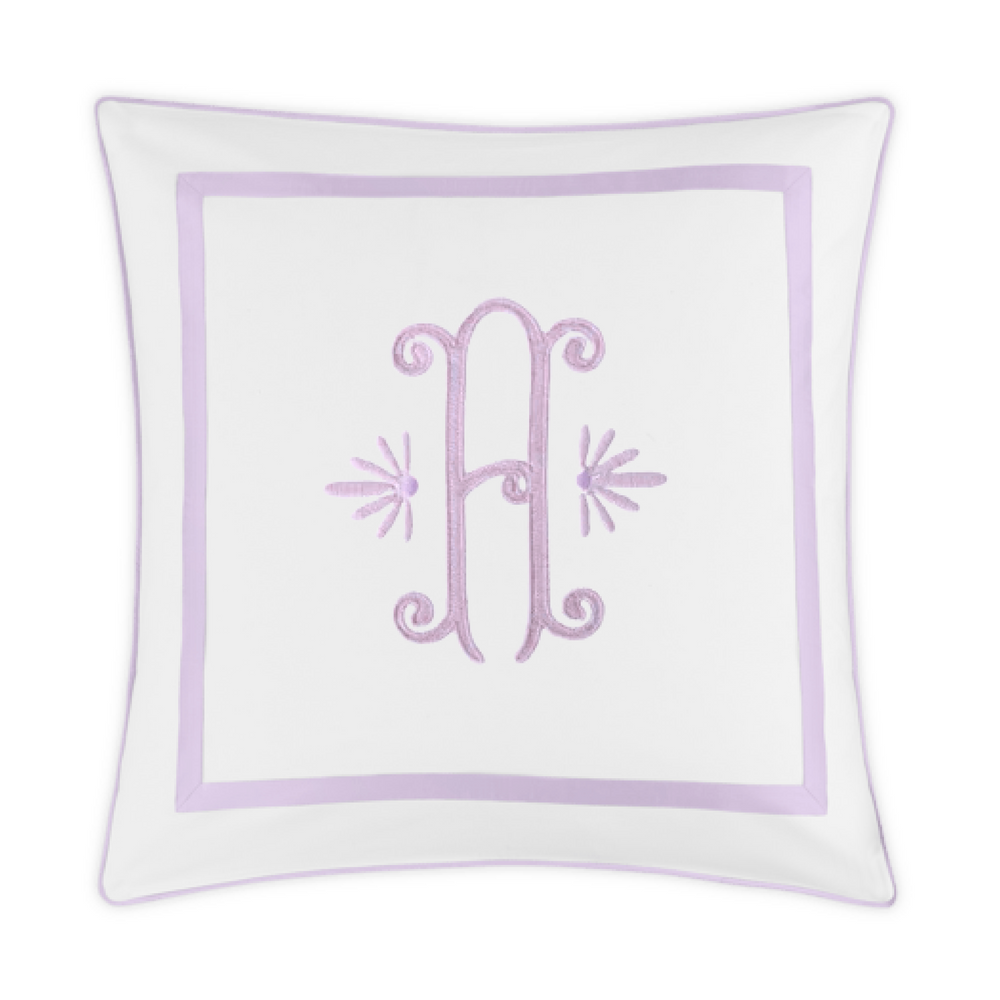 Embroidered Louise Pique Sham - Violet