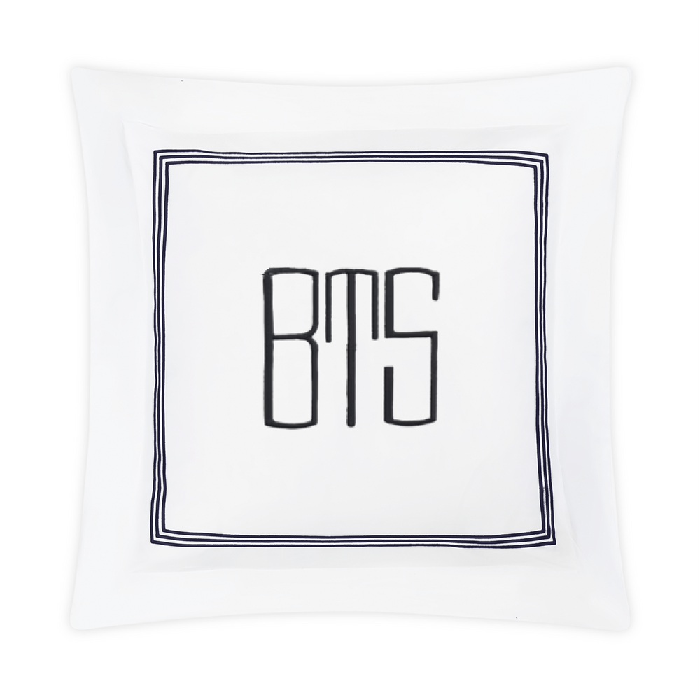 Embroidered Bel Tempo Euro Sham - Navy