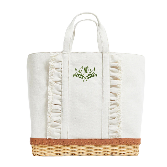 COURTLAND & CO. X PAMELA MUNSON- THE GARDNER TOTE RUFFLE LILY OF THE VALLEY