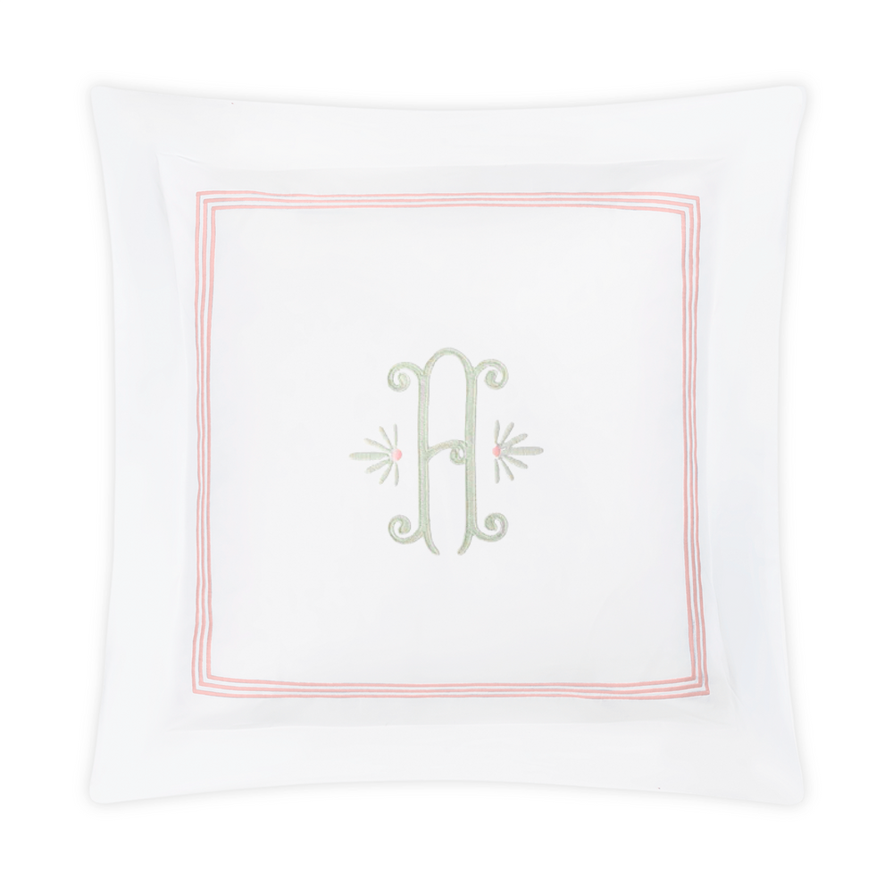 Embroidered Bel Tempo Euro Sham - Pink