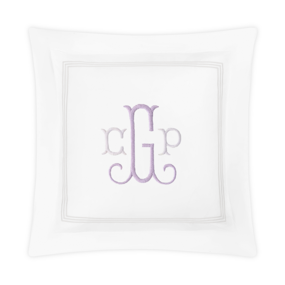 Embroidered Bel Tempo Euro Sham - White