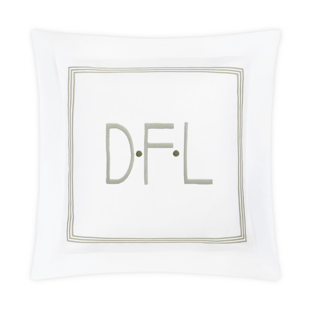 Embroidered Bel Tempo Euro Sham - Almond