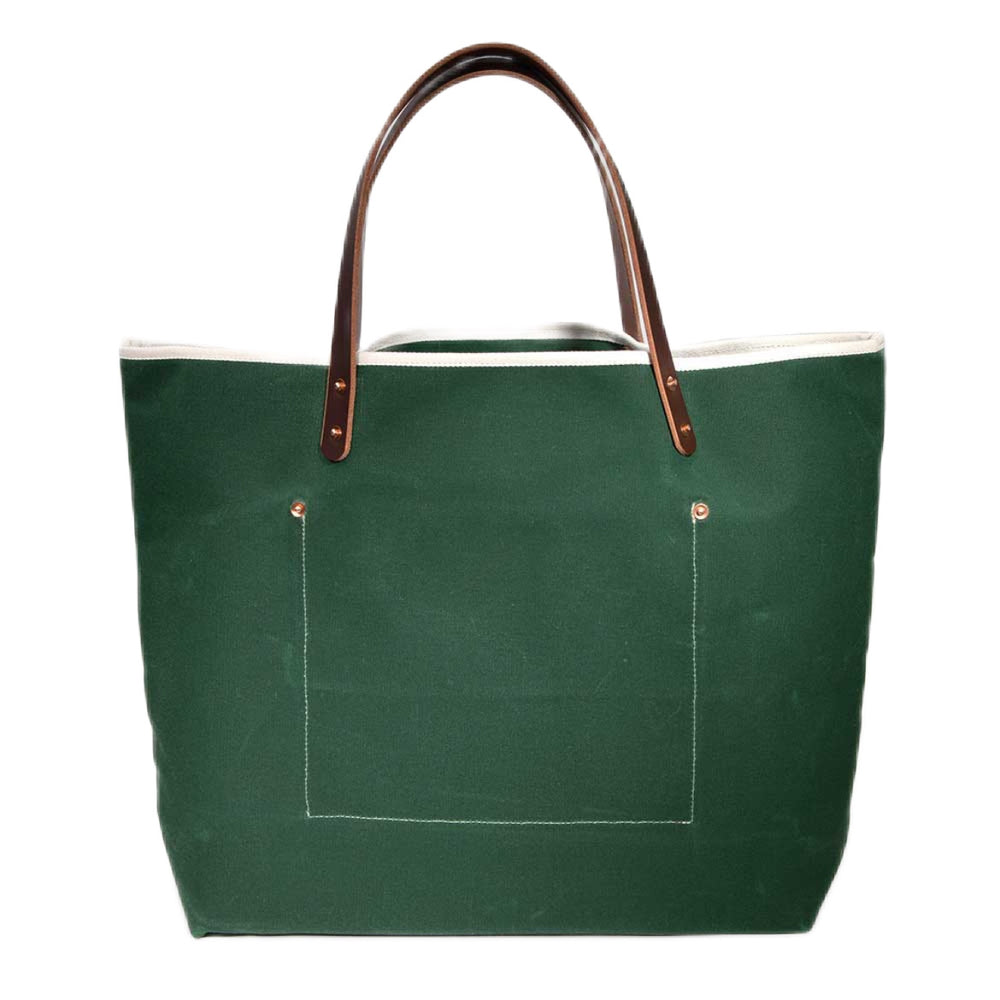 Waxed Canvas Tote - Tennis Green