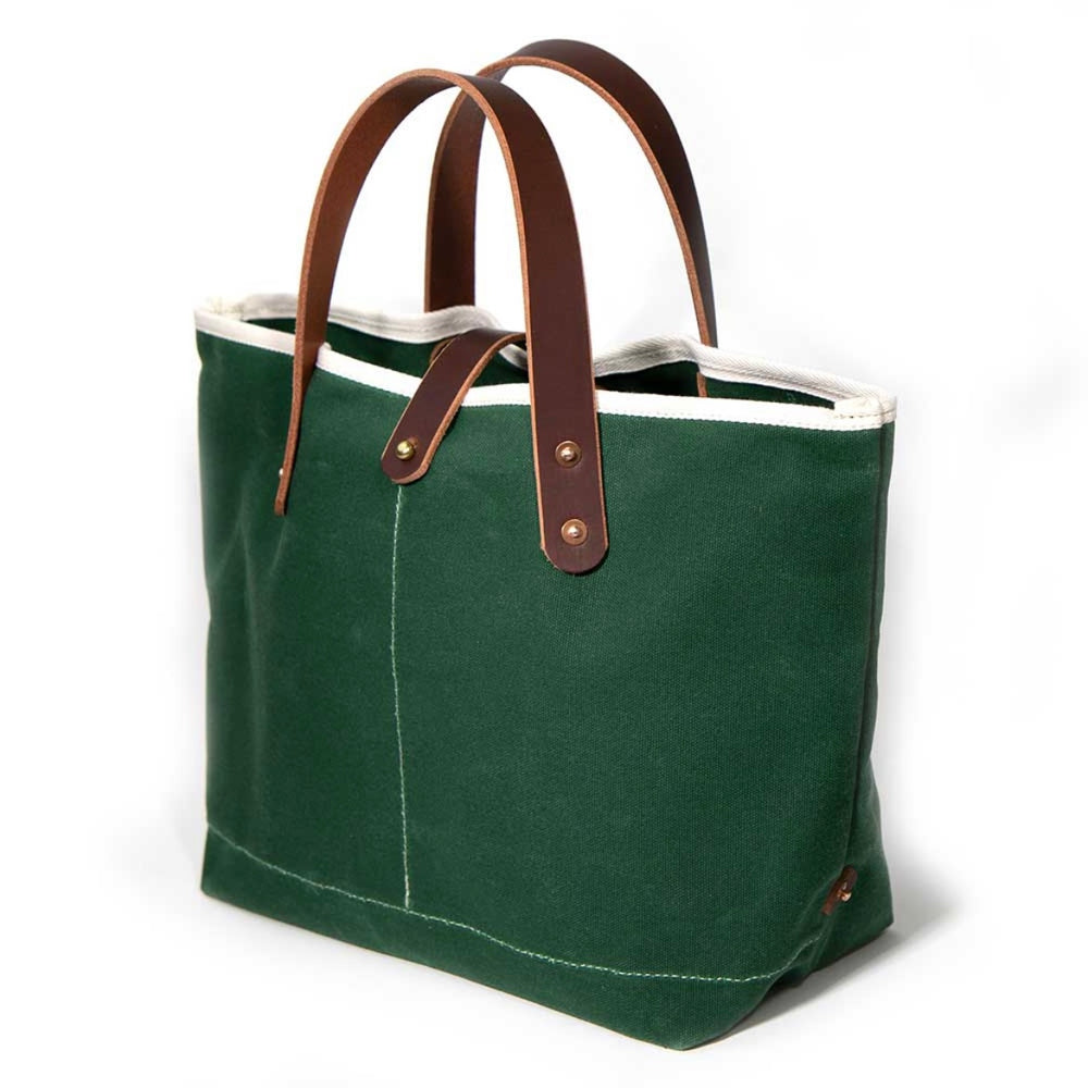 Waxed Canvas Mini Tote - Tennis Green