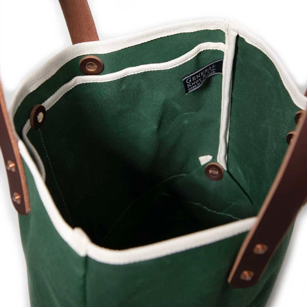 Waxed Canvas Mini Tote - Tennis Green