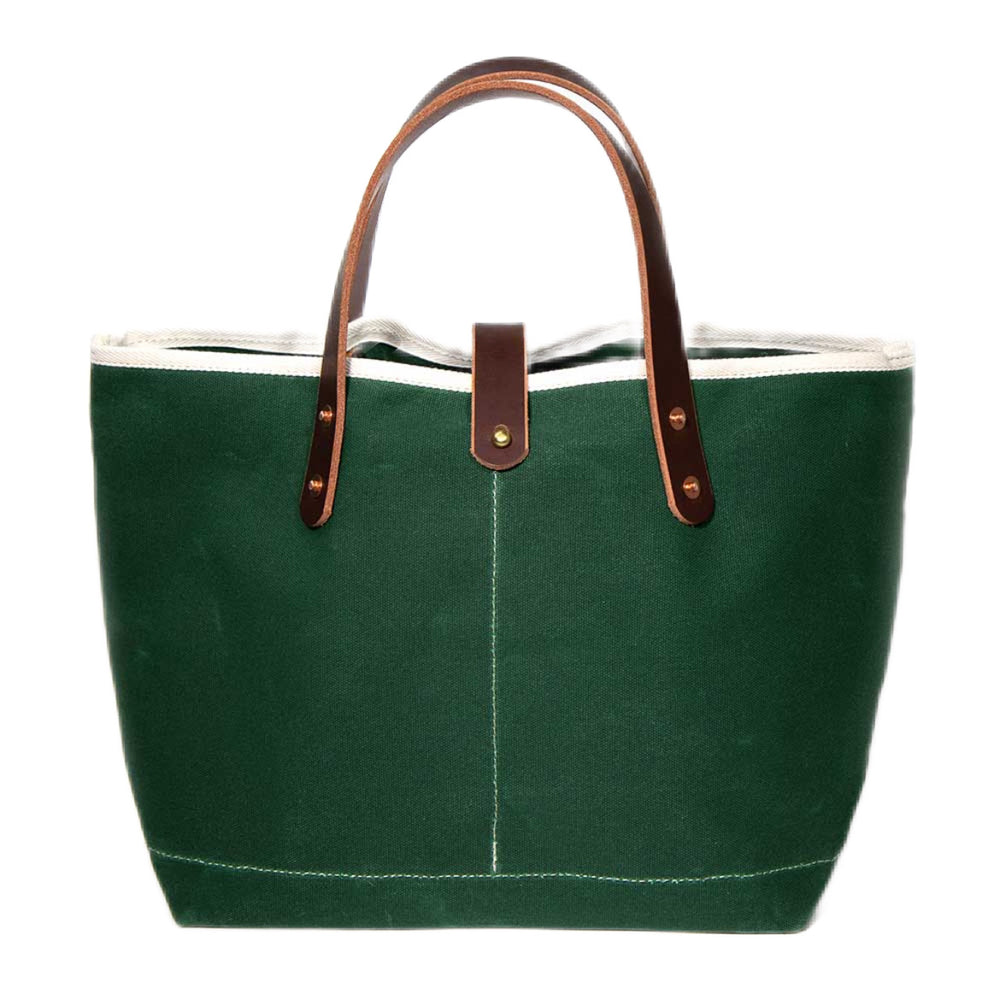 Waxed Canvas Mini Tote - Tennis Green