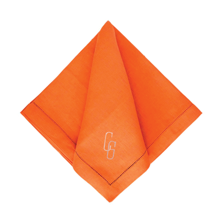 Festival Customizable Linen Dinner Napkins - Tangerine