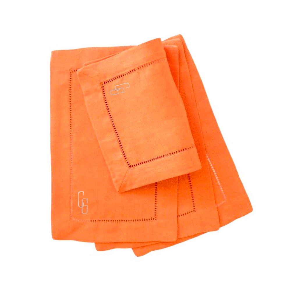 Festival 6x9 Customizable Linen Cocktail Napkins - Tangerine