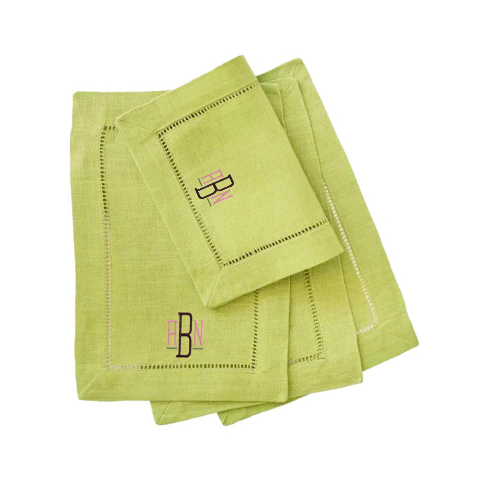 Festival 6x9 Customizable Linen Cocktail Napkins - Fern