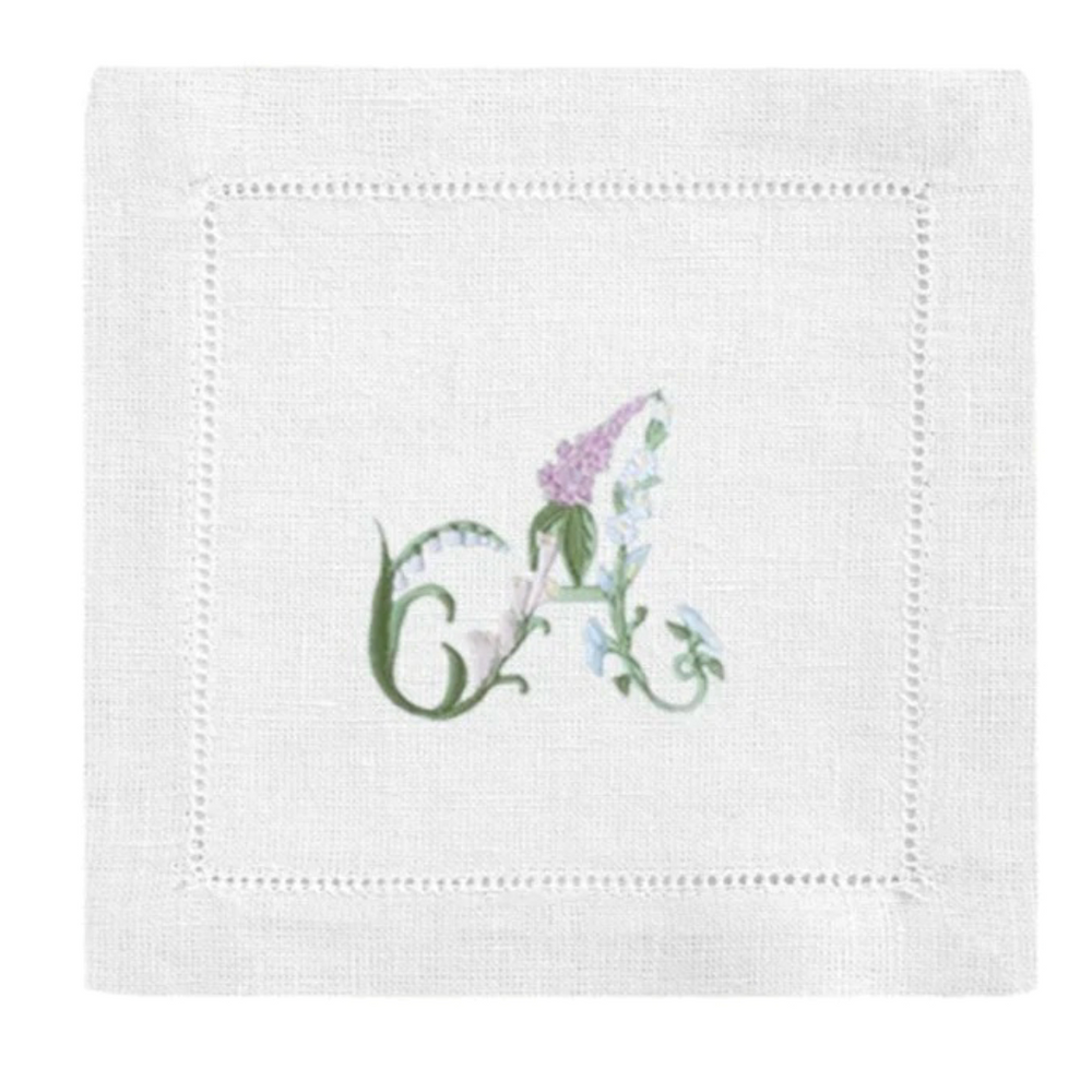 Floral Alphabet Cocktail Napkins