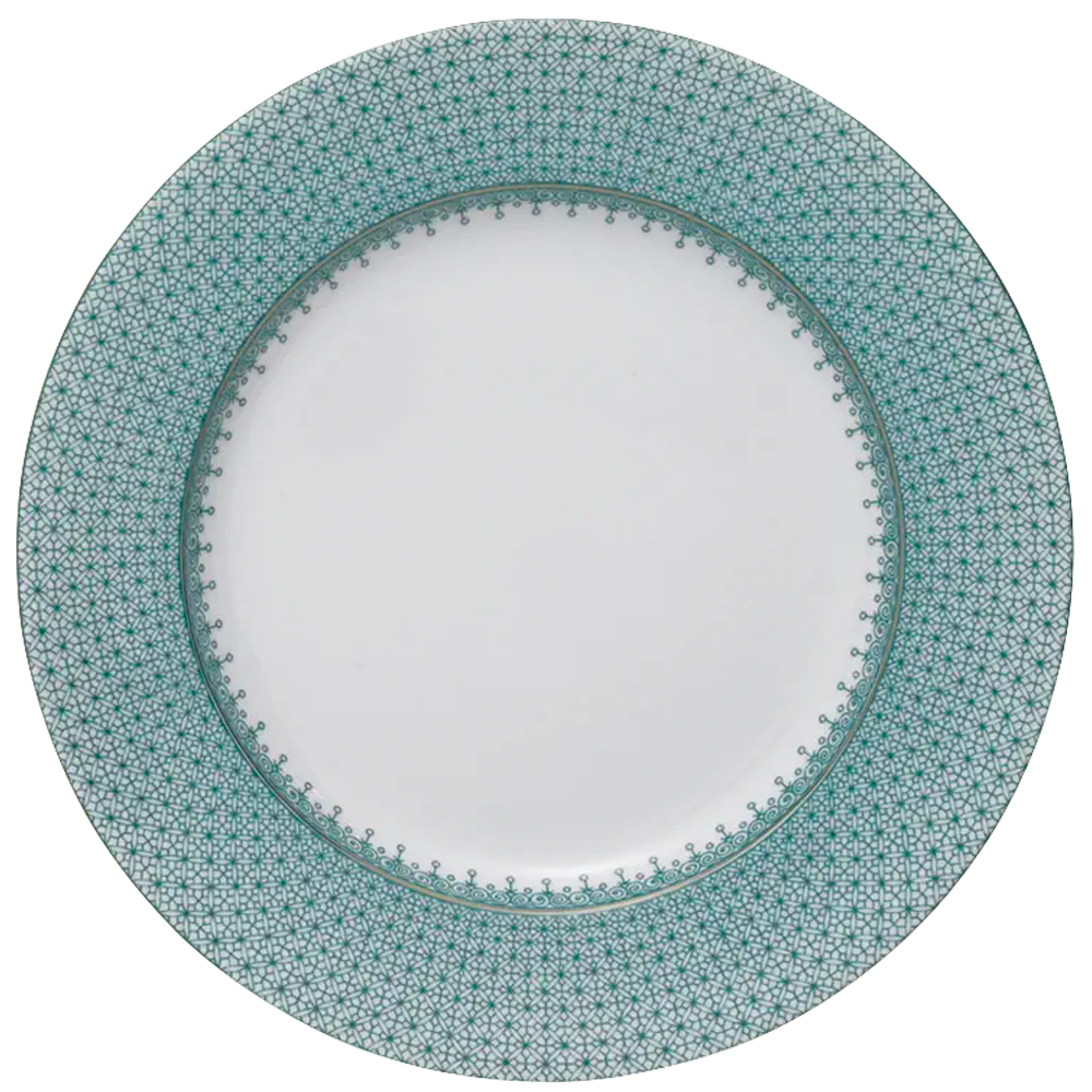 Lace Dinner Plate - Green Leaf