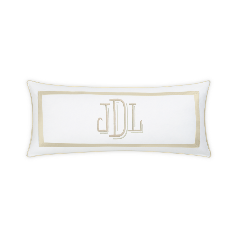 Embroidered Louise Pique Lumbar Pillow Cover - Dune