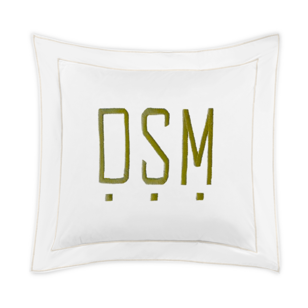 Embroidered Ansonia Euro Sham - White