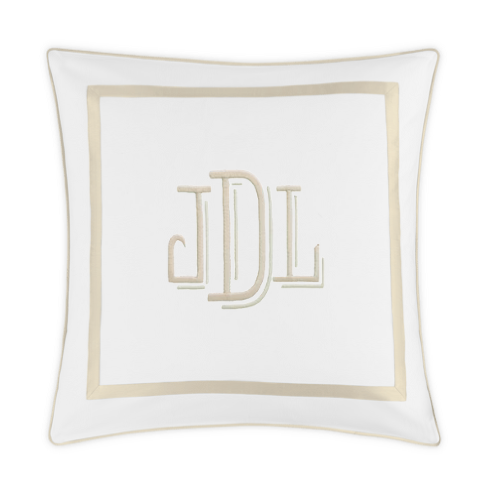 Embroidered Louise Pique Sham - Khaki