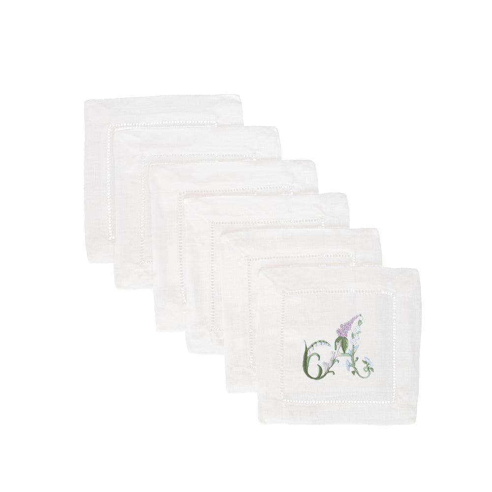 Floral Alphabet Cocktail Napkins