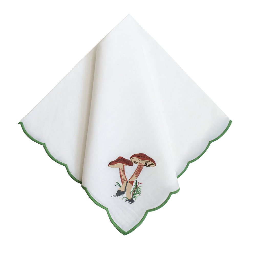 Forest Mushrooms Dinner Napkins - Green