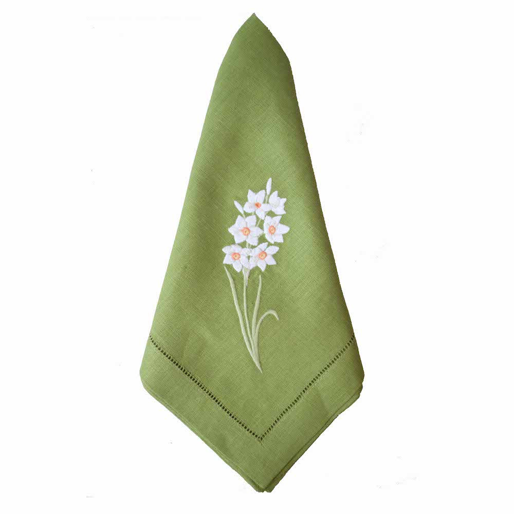 Daffodil Dinner Napkins - Fern