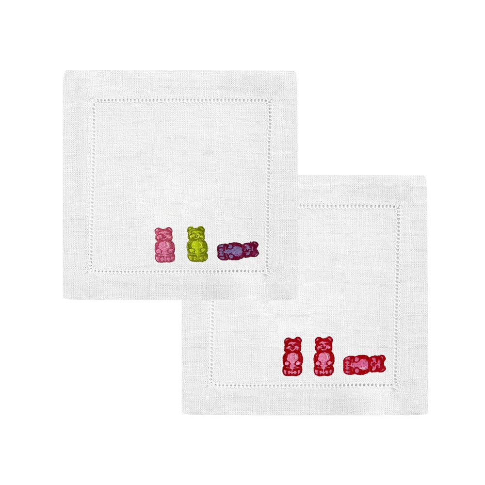 Gummy Bear Hemstitch Square Cocktail Napkins