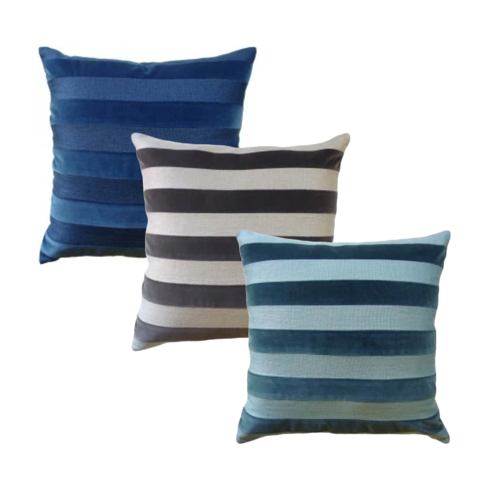 Parker Stripe Pillow - Taupe / Marine