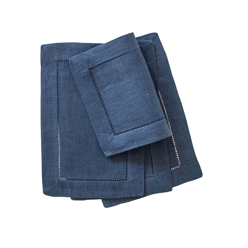 Festival 6x9 Customizable Linen Cocktail Napkins - Navy