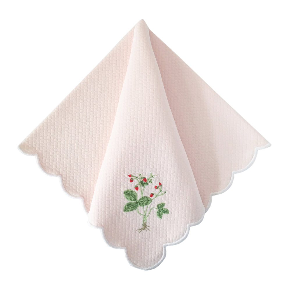 Wild Strawberries on Savannah Gardens Dinner Napkins - Pink
