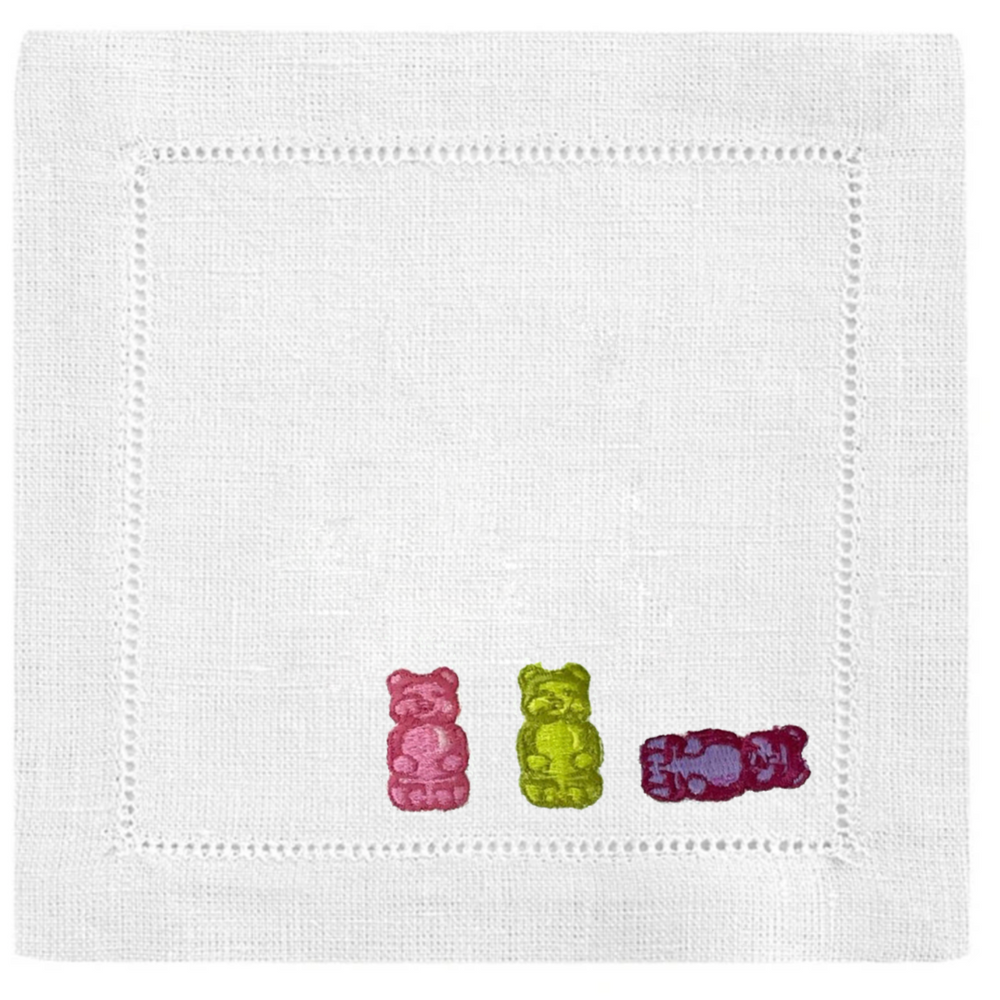 Gummy Bear Hemstitch Square Cocktail Napkins