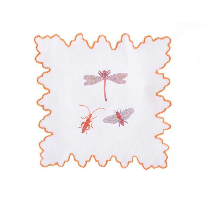 Chic Insects Cocktail Napkins - Orange