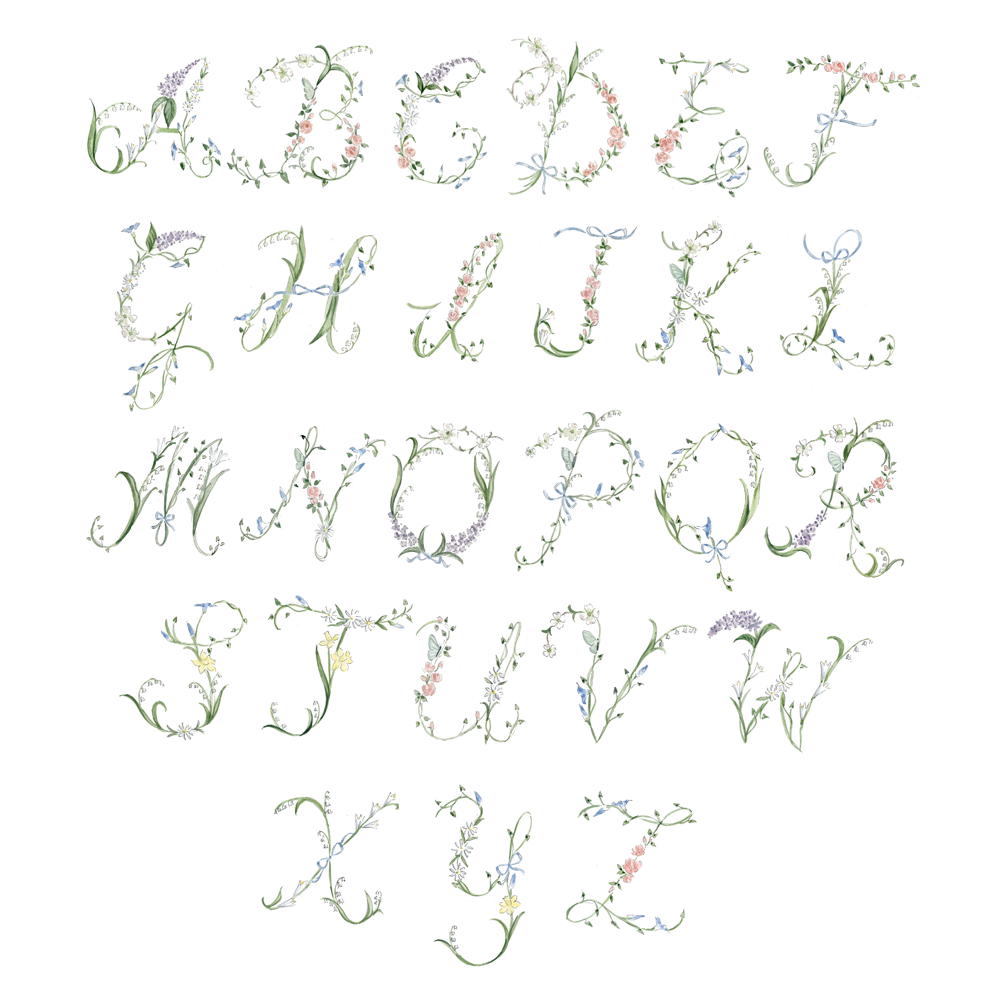 Floral Alphabet Placemats