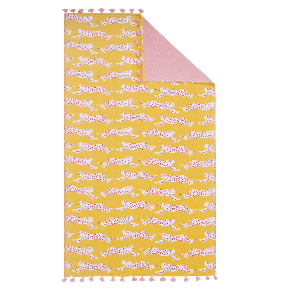 Leaping Leopard Beach Towel