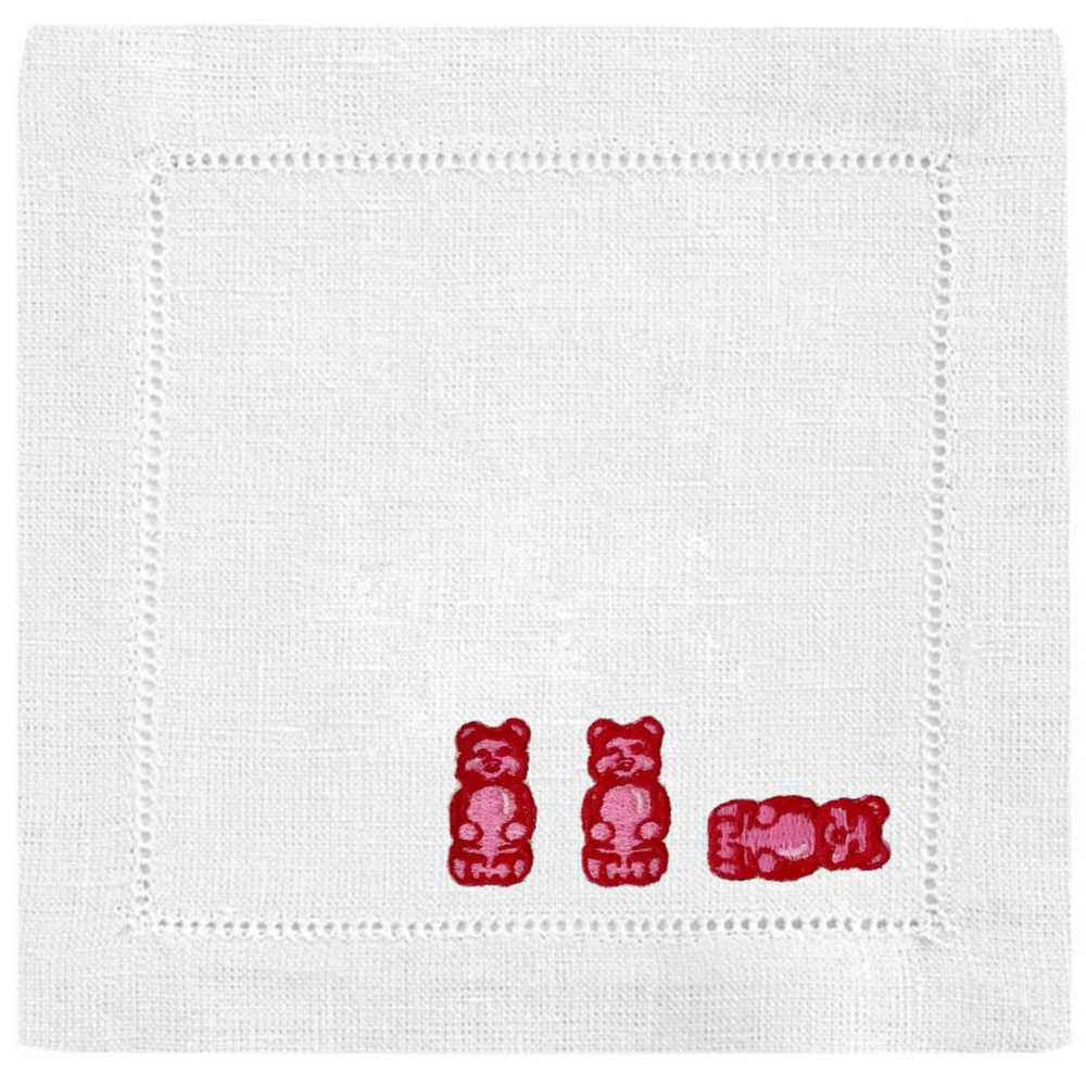 Gummy Bear Hemstitch Square Cocktail Napkins