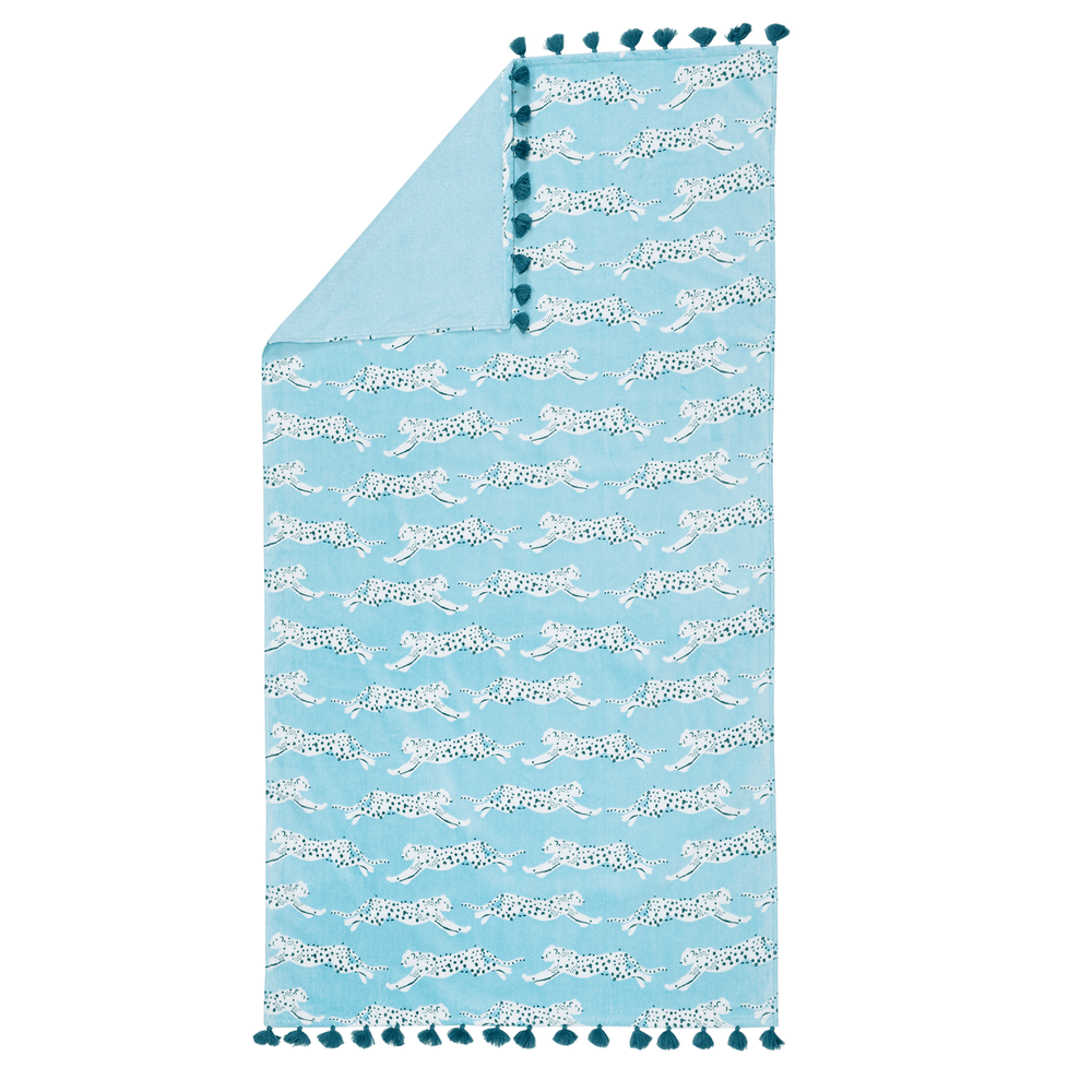Leaping Leopard Beach Towel