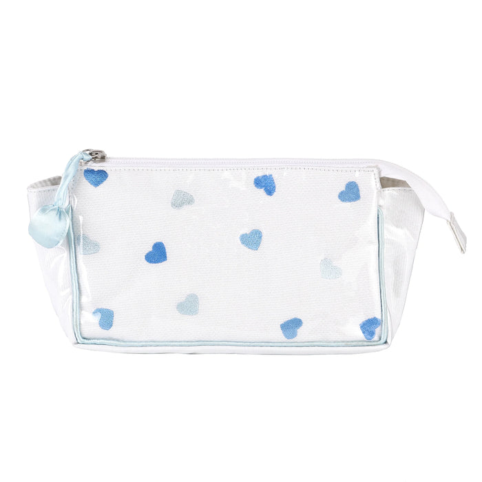 Josie Heart Small Makeup Bag in Blue