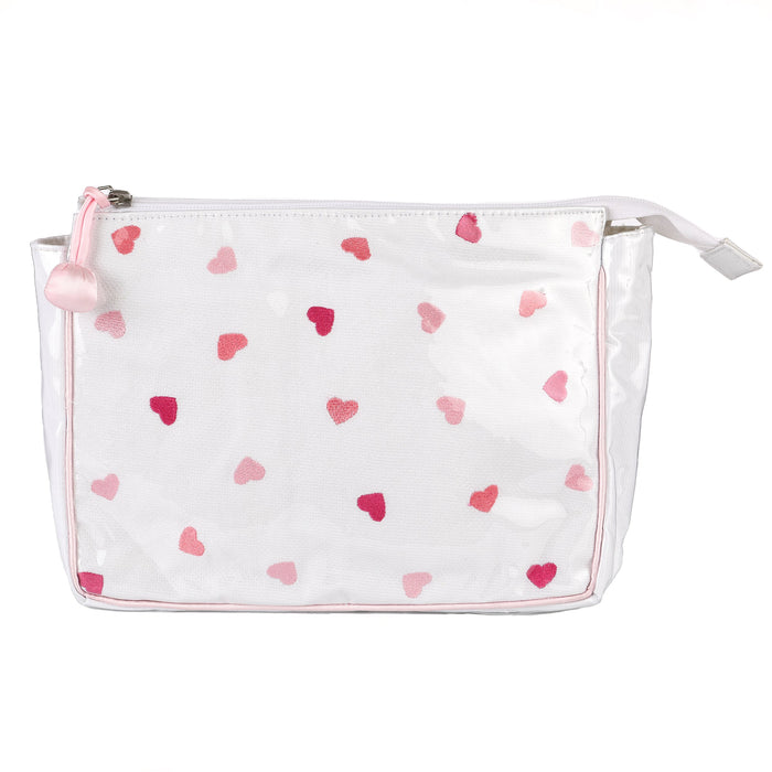 Josie Heart Large Makeup Bag in Pink