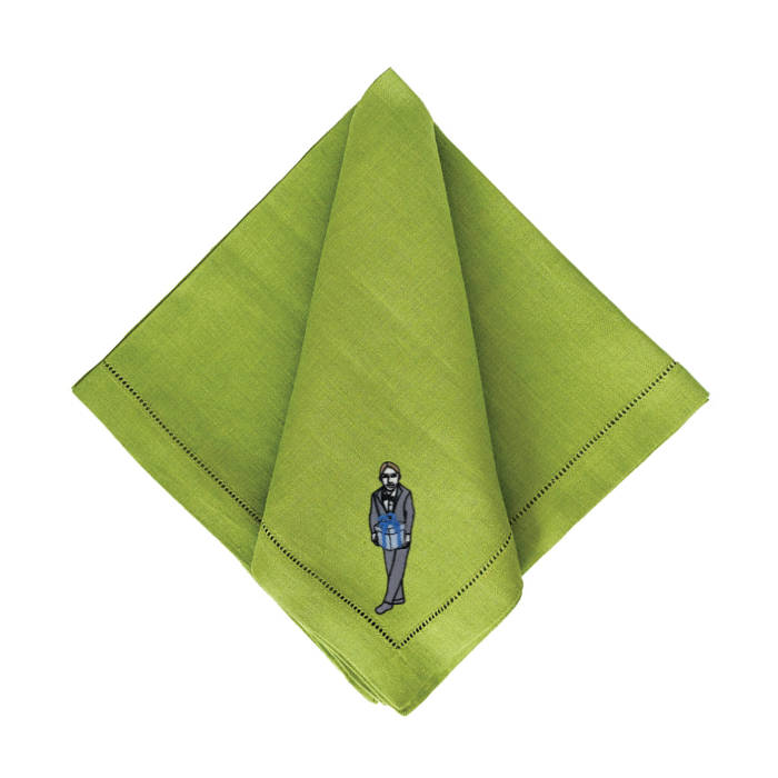 Julia Christian Man with a Gift in Grey & Blue