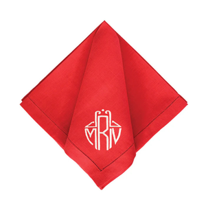 Festival Customizable Linen Dinner Napkins - Poppy