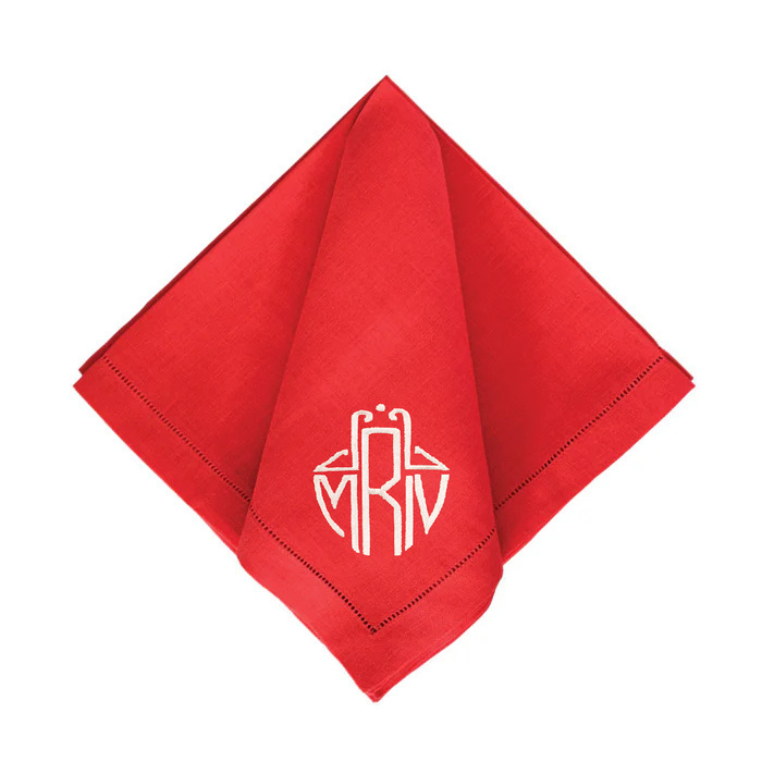 Festival Customizable Linen Dinner Napkins - Poppy