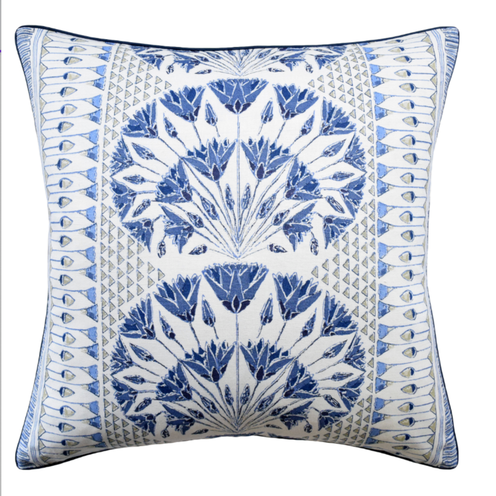 Cairo Blue and White Pillow