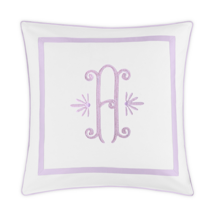 Embroidered Louise Pique Sham - Violet
