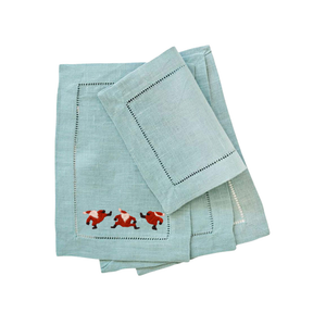 6 x 9 Classic Dancing Santa Christmas Cocktail Napkins