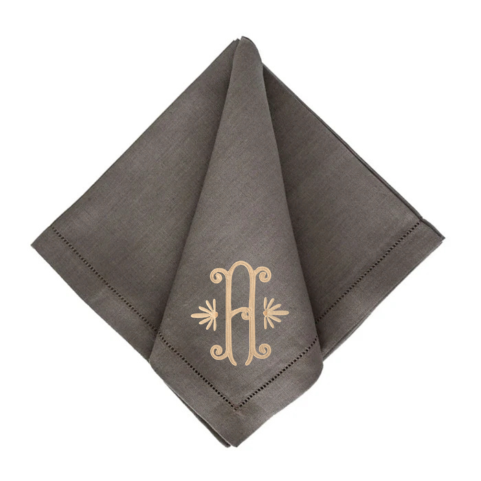 Festival Customizable Linen Dinner Napkins - Pewter