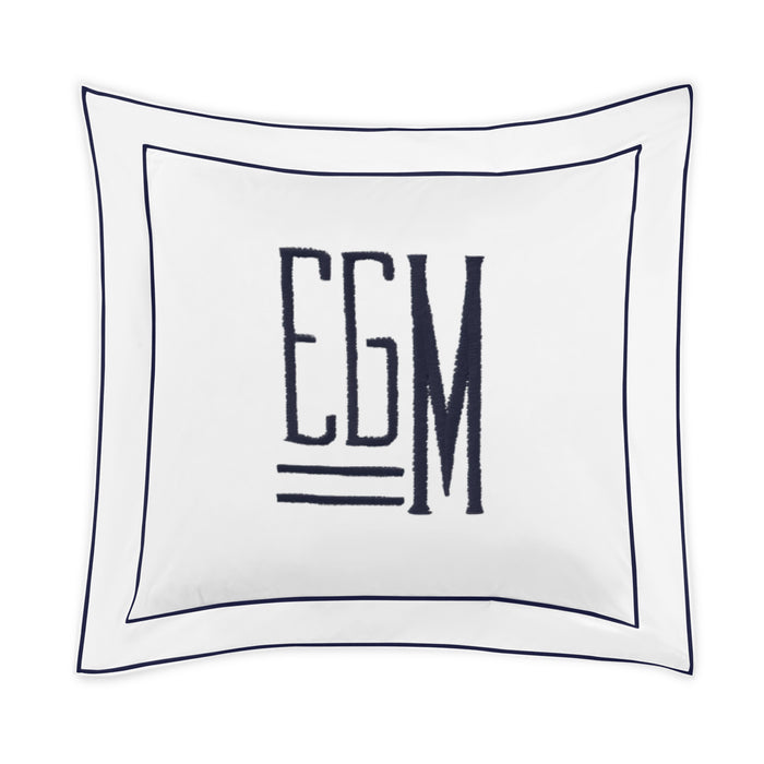 Embroidered Ansonia Euro Sham - Navy