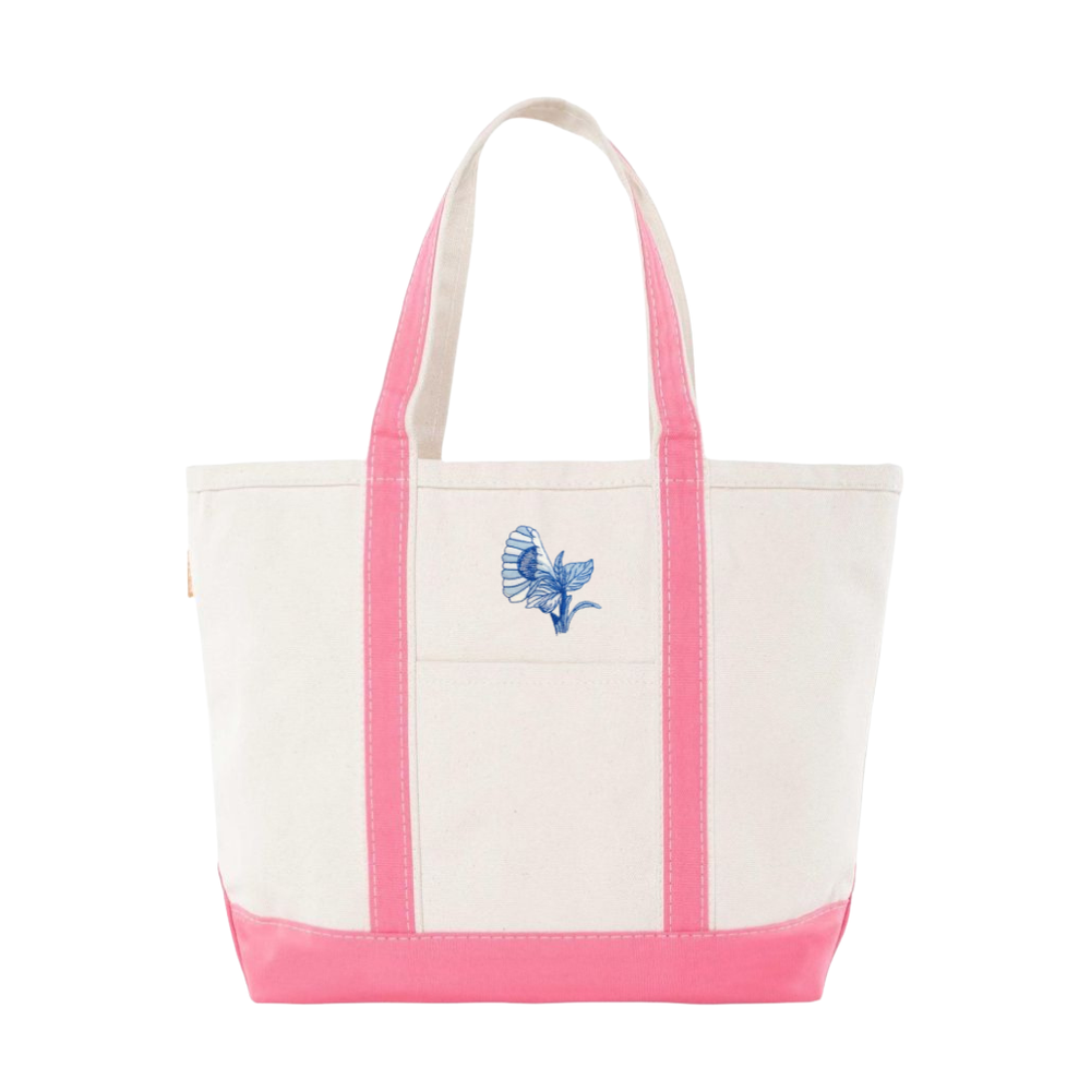 Bob Christian Circus Blossom in Blue Tote Bag-Multiple Colors & Sizes