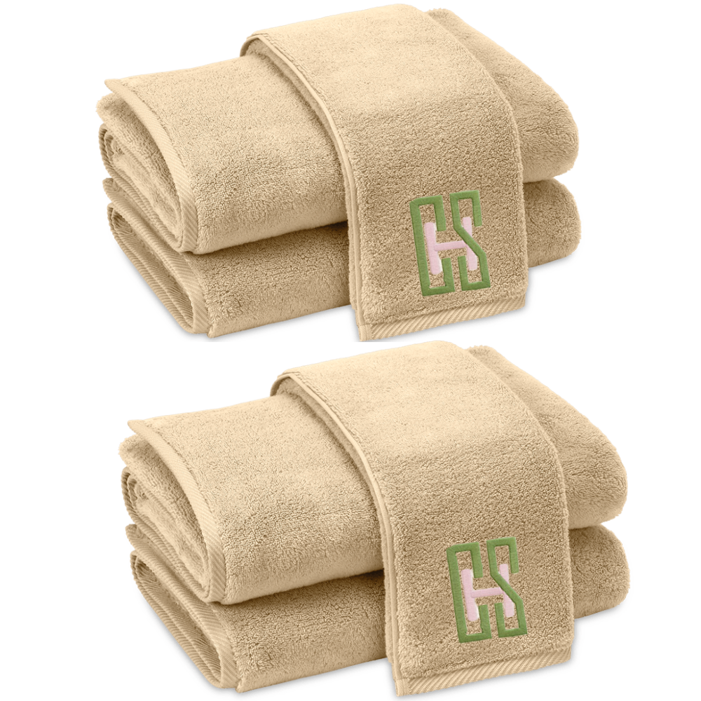 MILAGRO LINEN BATH BUNDLE WITH EMBROIDERY