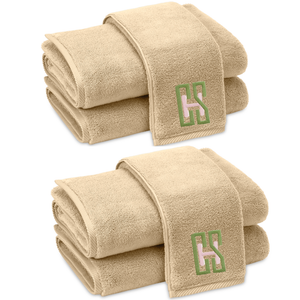 MILAGRO LINEN BATH BUNDLE WITH EMBROIDERY