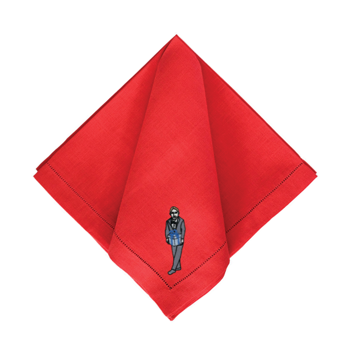 Julia Christian Man with a Gift in Grey & Blue