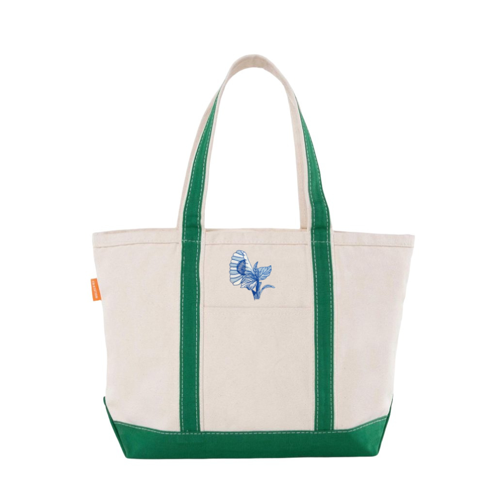 Bob Christian Circus Blossom in Blue Tote Bag-Multiple Colors & Sizes