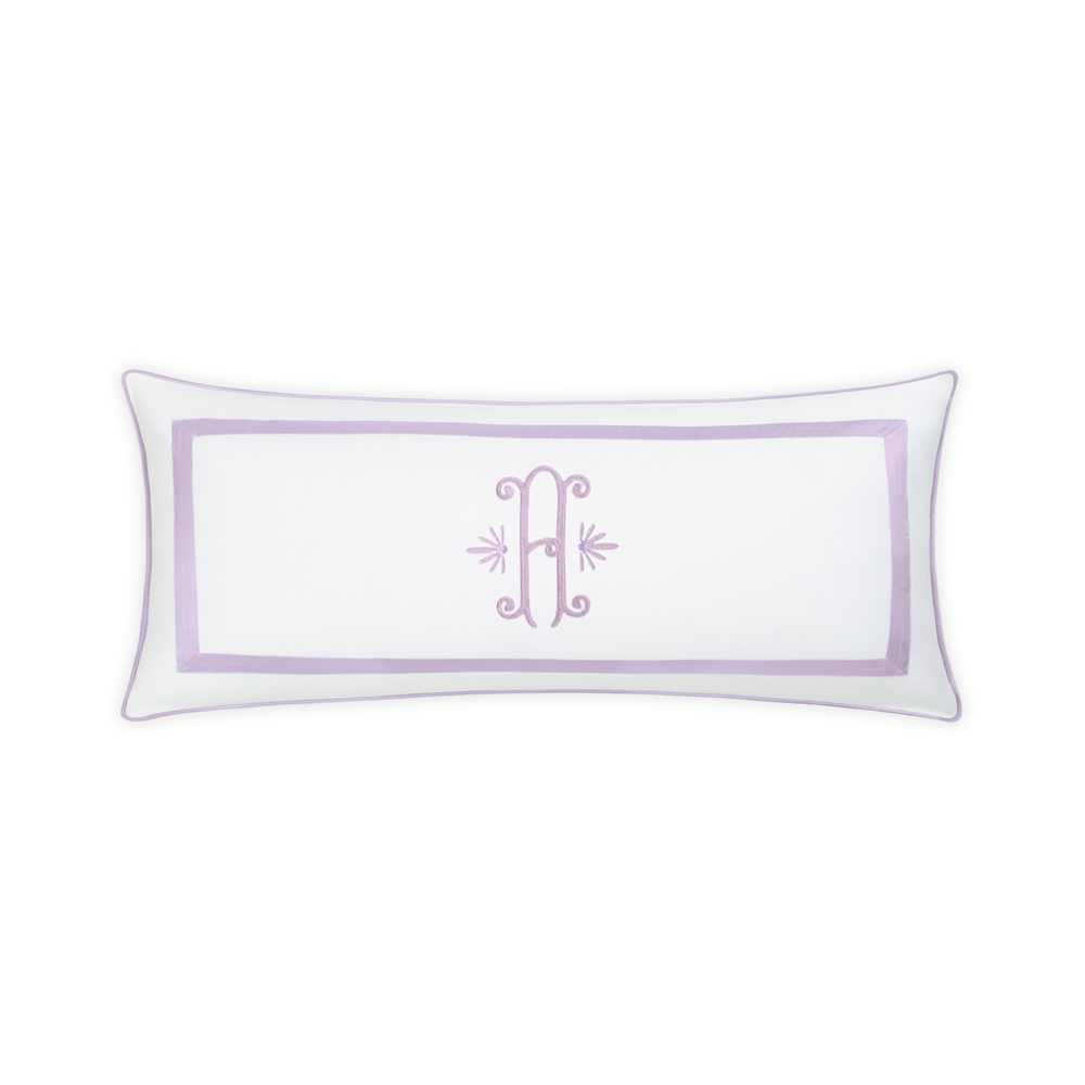Embroidered Louise Pique Lumbar Pillow Cover - Violet