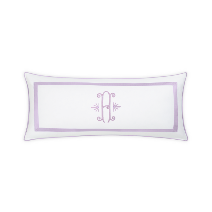 Embroidered Louise Pique Lumbar Pillow Cover - Violet