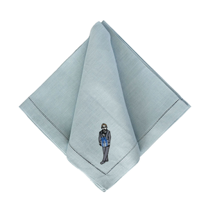 Julia Christian Man with a Gift in Grey & Blue