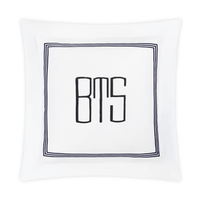 Embroidered Bel Tempo Euro Sham - Navy